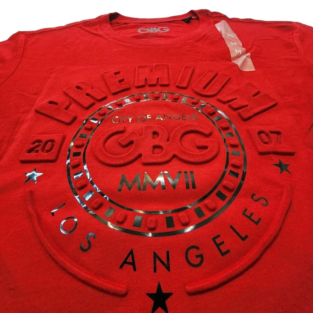 G by GUESS Los Angeles Men's Short Sleeve T-Shirt Size M Samuel Logo Tee Red - Picture 4 of 7